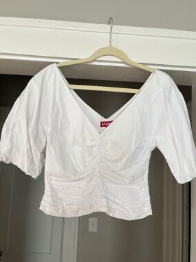 STAUD white puff sleeve top